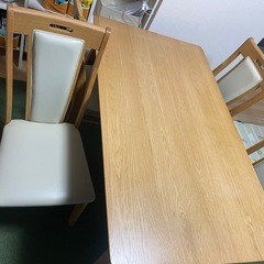オーク材　ダイニングテーブルチェアセットの画像