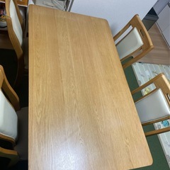 オーク材　ダイニングテーブルチェアセットの画像