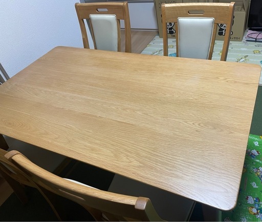 オーク材　ダイニングテーブルチェアセット