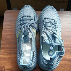 新品 25cm メンズ スニーカー ブルー 厚底 男女兼用 シューズ 識別番号:【N504-S】の画像