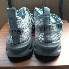 新品 25cm メンズ スニーカー ブルー 厚底 男女兼用 シューズ 識別番号:【N504-S】の画像