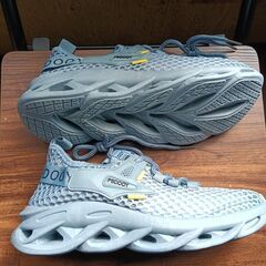 新品 25cm メンズ スニーカー ブルー 厚底 男女兼用 シューズ 識別番号:【N504-S】の画像