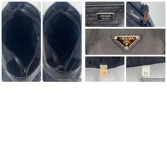 極美品 プラダ PRADA VA0663 テスートナイロン TESSUTO NYLON サフィアーノレザー Saffiano Leather トートバッグ ハンドバッグ ショルダー ワンショルダー 肩掛け 黒 ブラック NERO シルバー金具の画像