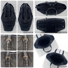 極美品 プラダ PRADA VA0663 テスートナイロン TESSUTO NYLON サフィアーノレザー Saffiano Leather トートバッグ ハンドバッグ ショルダー ワンショルダー 肩掛け 黒 ブラック NERO シルバー金具の画像