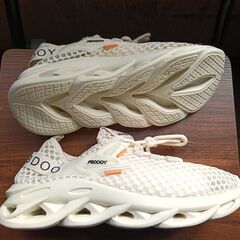 新品 25.5cm メンズ スニーカー ホワイト 厚底 シューズ 普段着 識別番号:【N505-S】の画像