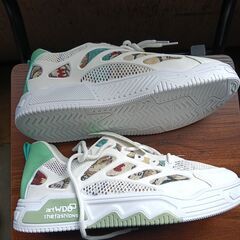 新品 25.5cm メンズ スニーカー ホワイト 厚底 シューズ 普段着 識別番号:【N507-S】の画像