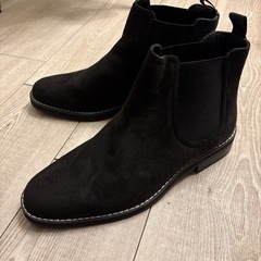 Glabella ブラック スエード チェルシーブーツ 25cmの画像