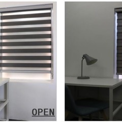 美品 タキブラインド ロールスクリーン ダークグレー W80 x H90 調光の画像