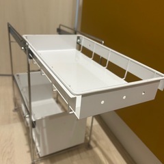 燕三条製  シンク下キッチンラック ホワイトの画像
