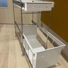 燕三条製  シンク下キッチンラック ホワイトの画像