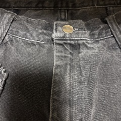 デニムリメイク　ショートパンツ　黒の画像