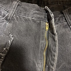 デニムリメイク　ショートパンツ　黒の画像