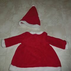 クリスマス サンタさん ワンピース  90 帽子付の画像