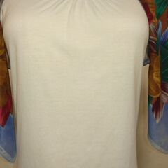 スカーフ　ブルー×花の画像