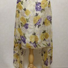 ストール　ベージュ×花②の画像