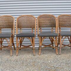 配達先決定🚚　無料配達します🚚4脚セット💖ラタン💖高級カフェチェア💖籐💖（在庫２０脚）の画像