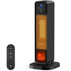 セラミックヒーター 速暖 ECO知能恒温 首振り タッチ操作 転倒自動OFF 過熱保護 タイマー 10畳 リモコン付 PSE認証済の画像