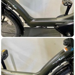 1年保証 送料無料　ヤマハ　パスキッス　20インチ　カーキ色　電動アシスト自転車　g110の画像