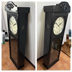 ◆Meiji◆大きなゼンマイ式掛時計◆全長約130cm◆USED稼動品◆レトロ◆の画像