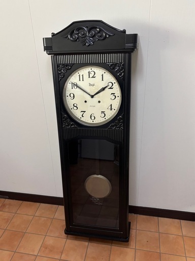 ◆Meiji◆大きなゼンマイ式掛時計◆全長約130cm◆USED稼動品◆レトロ◆