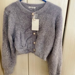 ウィルセレクション　シャギーカーディガン　ブルー（ラベンダー）の画像