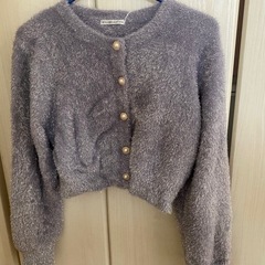 ウィルセレクション　シャギーカーディガン　ブルー（ラベンダー）の画像