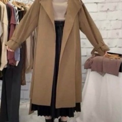 プチプラのあや dearful ディアフル トレンチコート ロングコート　 濃いベージュ　の画像