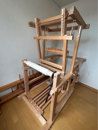 織機 稲垣機料 ろくろ式 4枚綜絖 整経台 糸枠つき 手織り