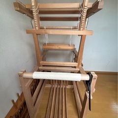 織機 稲垣機料 ろくろ式 4枚綜絖 整経台 糸枠つき 手織りの画像