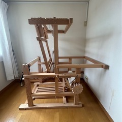 織機 稲垣機料 ろくろ式 4枚綜絖 整経台 糸枠つき 手織りの画像