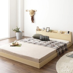 RASIK棚付きすのこローベッド 『Etany エタニー』 ナチュラルマットレスせっとセットの画像