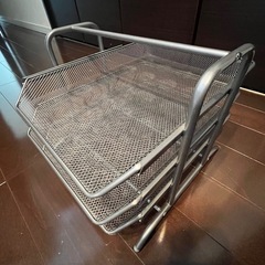 IKEA イケア 3段デスクトレー DOKUMENT メッシュラック シルバーの画像
