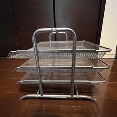 IKEA イケア 3段デスクトレー DOKUMENT メッシュラック シルバーの画像