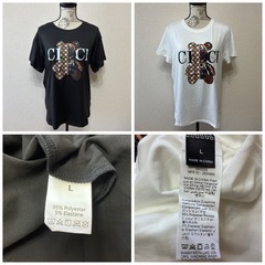 CICI？ Tシャツ クマプリント 2枚セット 黒 白の画像