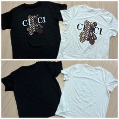 CICI？ Tシャツ クマプリント 2枚セット 黒 白の画像