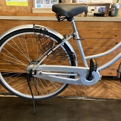 【カゴ新品！】シングルギア　26インチ自転車　シルバーの画像