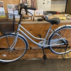 【カゴ新品！】シングルギア　26インチ自転車　シルバーの画像