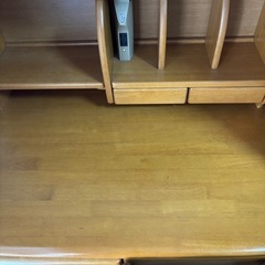 （無料）学習机 勉強机 学習机セット 収納 木目調 コードスリット付 幅100cm の画像