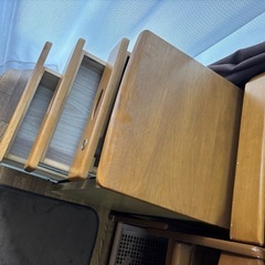 （無料）学習机 勉強机 学習机セット 収納 木目調 コードスリット付 幅100cm の画像