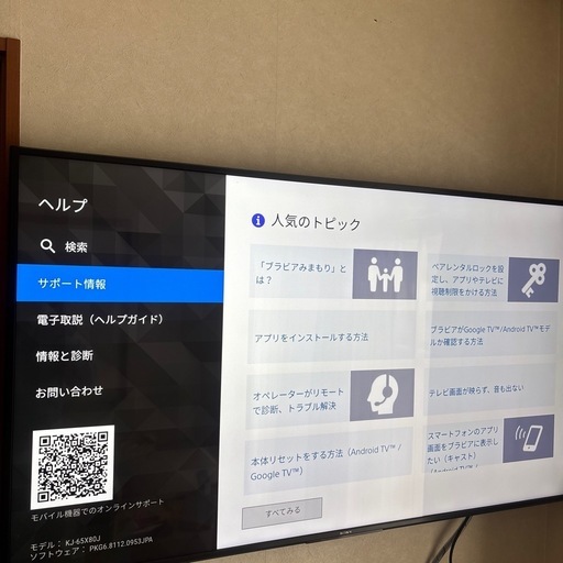 液晶テレビ
Sony Bravia  KJ-65X80J