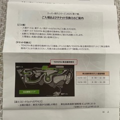 スーパー耐久2025第7戦 富士SW ペアチケット 駐車券付の画像