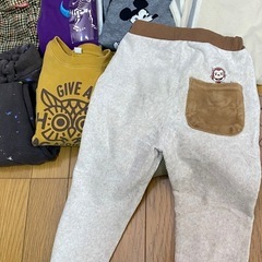 110.120キッズ服セット（ミッキー、ロゴ、チェック柄）の画像