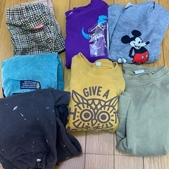 110.120キッズ服セット（ミッキー、ロゴ、チェック柄）の画像