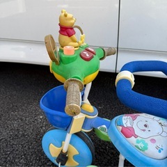 三輪車　プーさん　ディズニー　安全ガード付きの画像