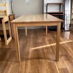 タモの集成材　テーブル【町田市再生家具】　252230の画像