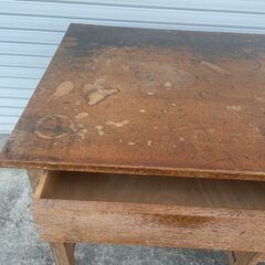 【那須町役場】昭和レトロ　木製事務机　テーブル　オフィス　カフェ　古道具【管理番号350】の画像