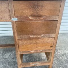 【那須町役場】昭和レトロ　木製事務机　テーブル　オフィス　カフェ　古道具【管理番号350】の画像