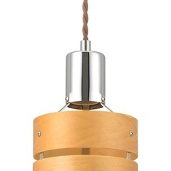 新品　オーム電機 ペンダントライト LED電球対応 木製セード ...
