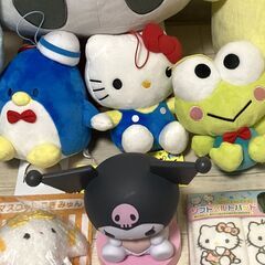 サンリオキャラクター　ぬいぐるみ・グッズ　まとめて　キティ　シナモン　マイメロ　クロミ　けろっぴ　ばつ丸　ポムポムプリンの画像