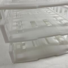 3段 書類ケース 組み立て式 プラスチック製 ホワイト 幅26cm×奥行34cm×高さ25cmの画像